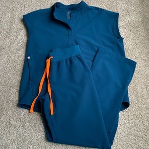 Figs Scrub Set XS Caribbean Blue